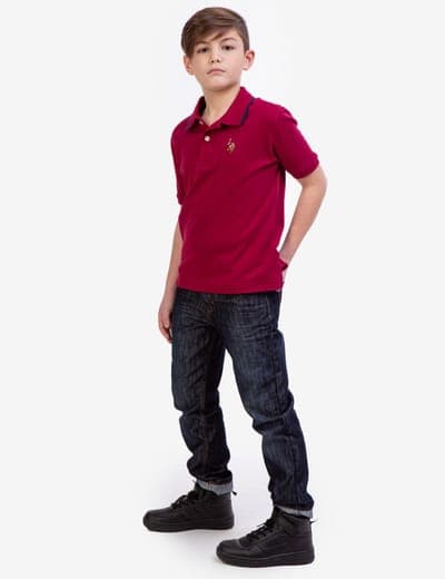 BOYS SOLID INTERLOCK POLO SHIRT 25