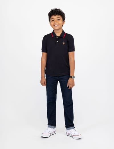 BOYS SOLID INTERLOCK POLO SHIRT 30