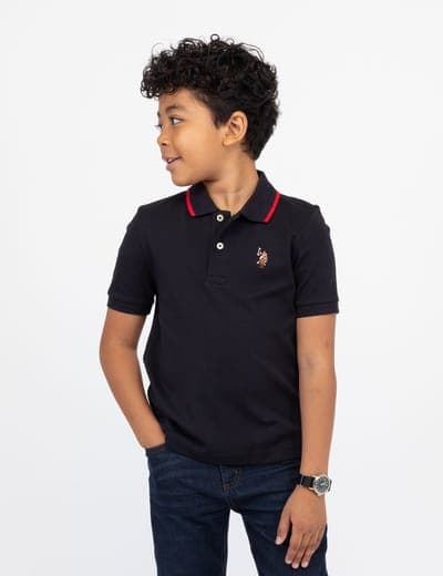 BOYS SOLID INTERLOCK POLO SHIRT 32