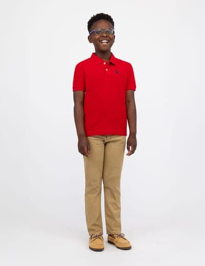 BOYS SOLID PIQUE POLO SHIRT 6