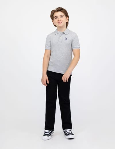 BOYS SOLID PIQUE POLO SHIRT 10