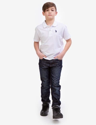 BOYS SOLID PIQUE POLO SHIRT 14