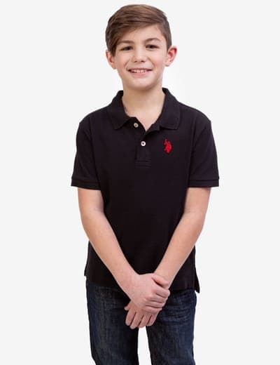 BOYS SOLID PIQUE POLO SHIRT 16