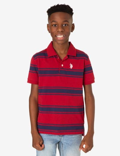 BOYS YARN DYE MULTI STRIPE POLO SHIRT 3