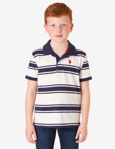 BOYS YARN DYE MULTI STRIPE POLO SHIRT 5