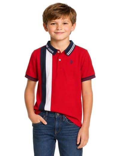 BOYS VERTICAL COLORBLOCK POLO SHIRT 1