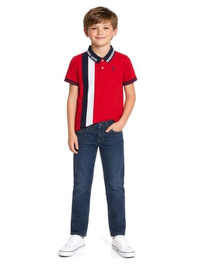 BOYS VERTICAL COLORBLOCK POLO SHIRT 2