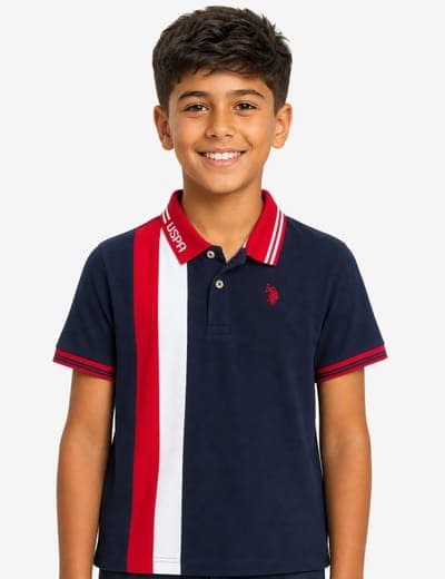 BOYS VERTICAL COLORBLOCK POLO SHIRT 4
