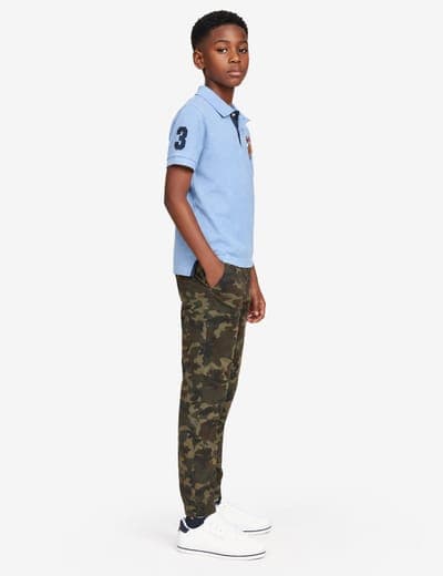 BOYS MULTI COLOR LOGO PIQUE POLO SHIRT 2