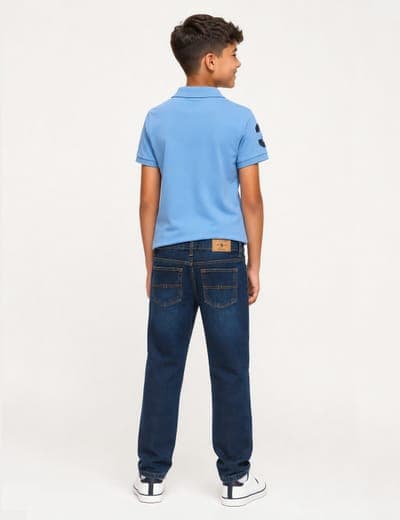 BOYS MULTI COLOR LOGO PIQUE POLO SHIRT 7