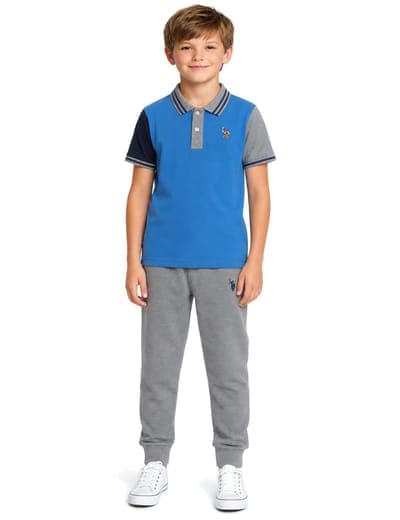 BOYS SLEEVE COLORBLOCK JERSEY POLO SHIRT 5