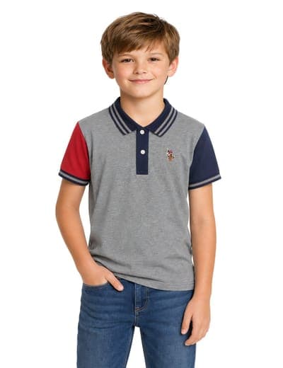 BOYS SLEEVE COLORBLOCK JERSEY POLO SHIRT 7