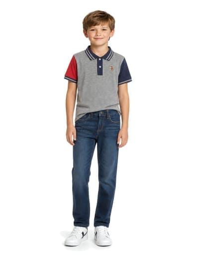 BOYS SLEEVE COLORBLOCK JERSEY POLO SHIRT 8