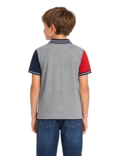BOYS SLEEVE COLORBLOCK JERSEY POLO SHIRT 9