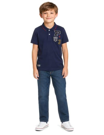 BOYS MULTI PATCH PIQUE POLO SHIRT 2