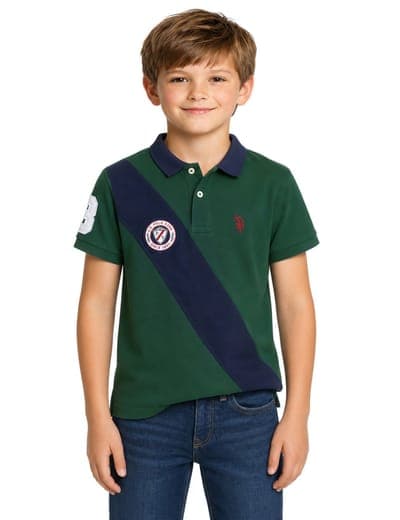 BOYS MULTI PATCH SASH POLO SHIRT 1