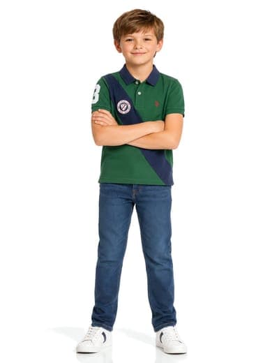 BOYS MULTI PATCH SASH POLO SHIRT 3