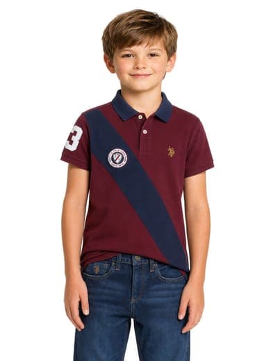 BOYS MULTI PATCH SASH POLO SHIRT 4