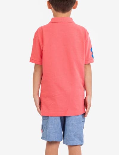 BOYS MULTI COLOR LOGO PIQUE POLO SHIRT 2