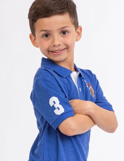 BOYS MULTI COLOR LOGO PIQUE POLO SHIRT 5