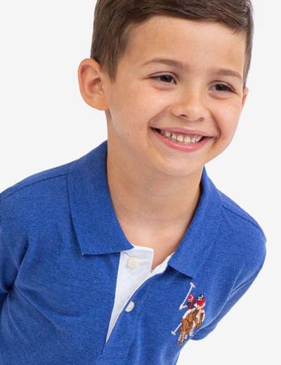 BOYS MULTI COLOR LOGO PIQUE POLO SHIRT 6