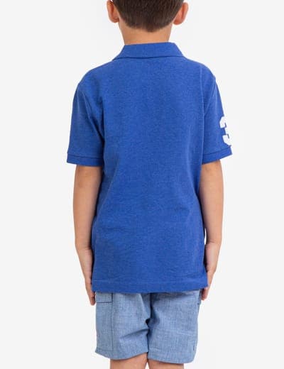 BOYS MULTI COLOR LOGO PIQUE POLO SHIRT 8
