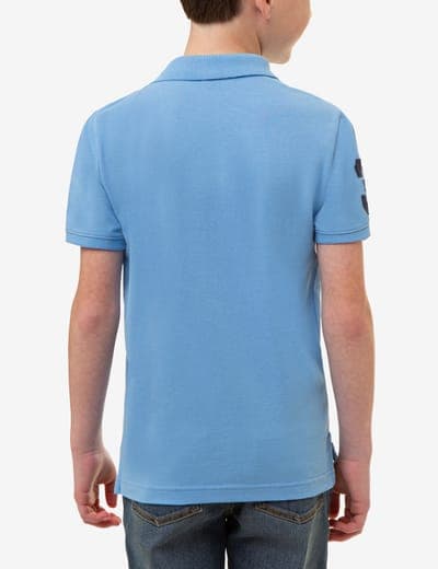 BOYS MULTI COLOR LOGO PIQUE POLO SHIRT 3