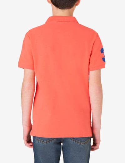 BOYS MULTI COLOR LOGO PIQUE POLO SHIRT 6