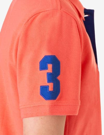 BOYS MULTI COLOR LOGO PIQUE POLO SHIRT 7