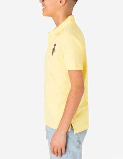 BOYS MULTI COLOR LOGO PIQUE POLO SHIRT 10