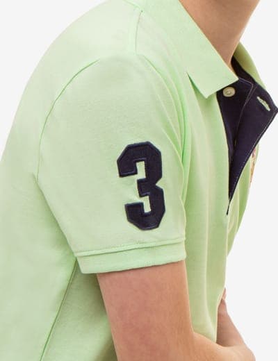 BOYS MULTI COLOR LOGO PIQUE POLO SHIRT 16