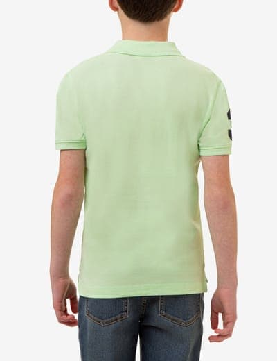 BOYS MULTI COLOR LOGO PIQUE POLO SHIRT 17