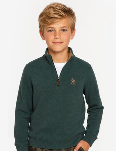 BOYS 1/4 ZIP FLATBACK PULLOVER 1