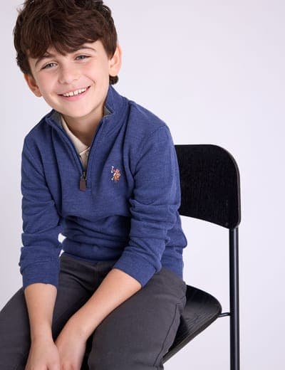 BOYS 1/4 ZIP FLATBACK PULLOVER 4