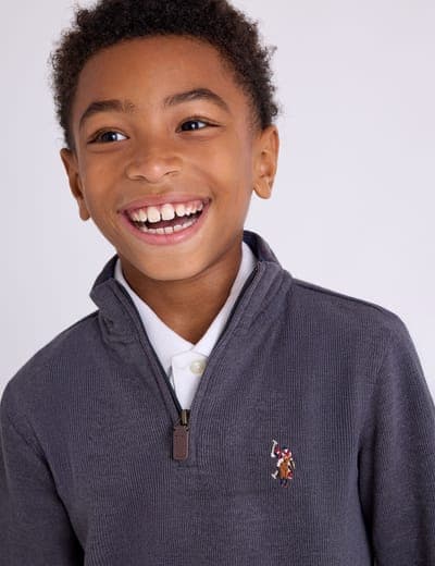 BOYS 1/4 ZIP FLATBACK PULLOVER 6