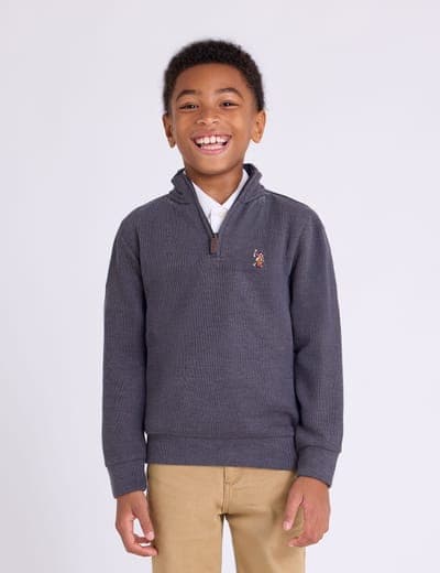 BOYS 1/4 ZIP FLATBACK PULLOVER 9