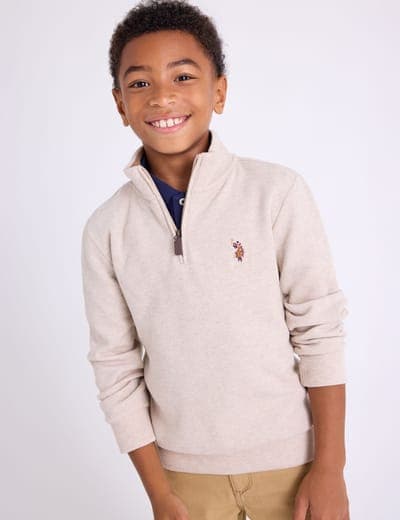 BOYS 1/4 ZIP FLATBACK PULLOVER 12