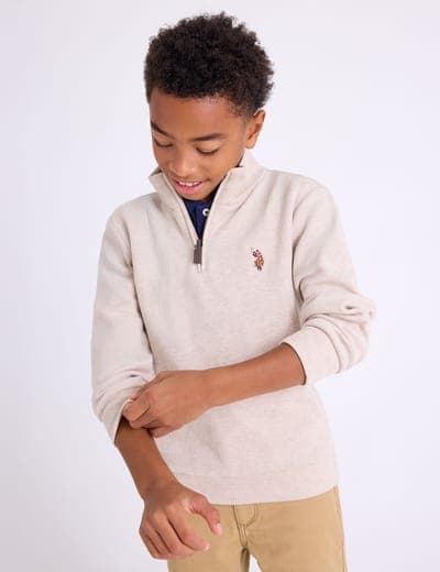 BOYS 1/4 ZIP FLATBACK PULLOVER 14