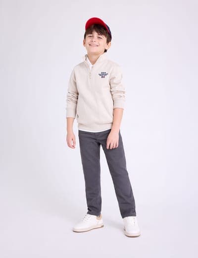 BOYS USA 1/4 ZIP FLEECE MOCK PULLOVER 3