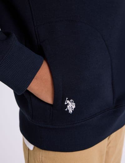BOYS USA 1/4 ZIP FLEECE MOCK PULLOVER 10