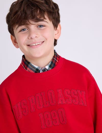 BOYS WORDMARK APPLIQUE FLEECE PULLOVER 5