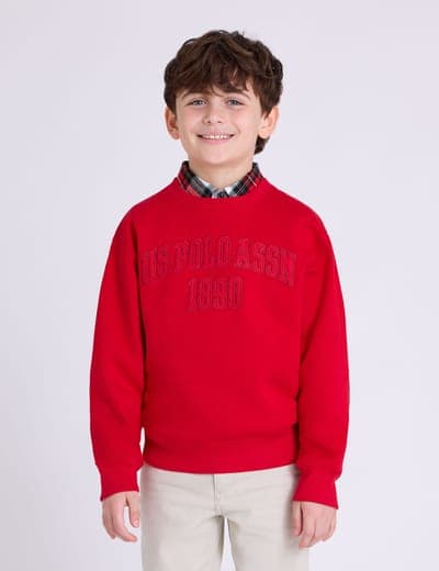 BOYS WORDMARK APPLIQUE FLEECE PULLOVER 6
