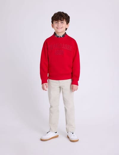 BOYS WORDMARK APPLIQUE FLEECE PULLOVER 7