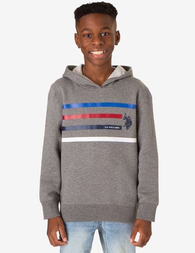 BOYS MULTISTRIPE FLEECE HOODIE 1