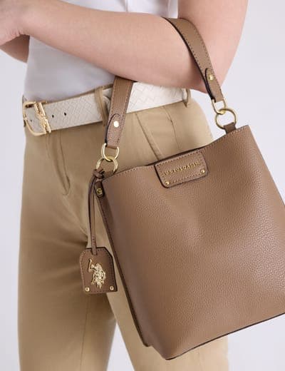 SOLID BUCKET BAG WITH CROSSBODY STRAP 1