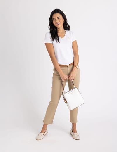 SOLID BUCKET BAG WITH CROSSBODY STRAP 9