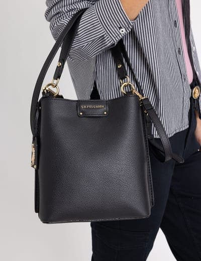 SOLID BUCKET BAG WITH CROSSBODY STRAP 11
