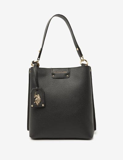 SOLID BUCKET BAG WITH CROSSBODY STRAP 12