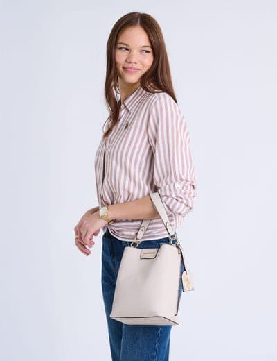 SOLID BUCKET BAG WITH CROSSBODY STRAP 15
