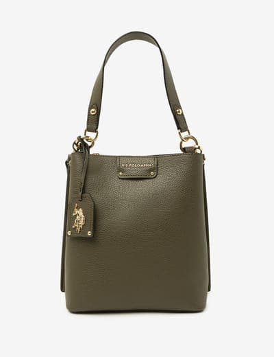 SOLID BUCKET BAG WITH CROSSBODY STRAP 19